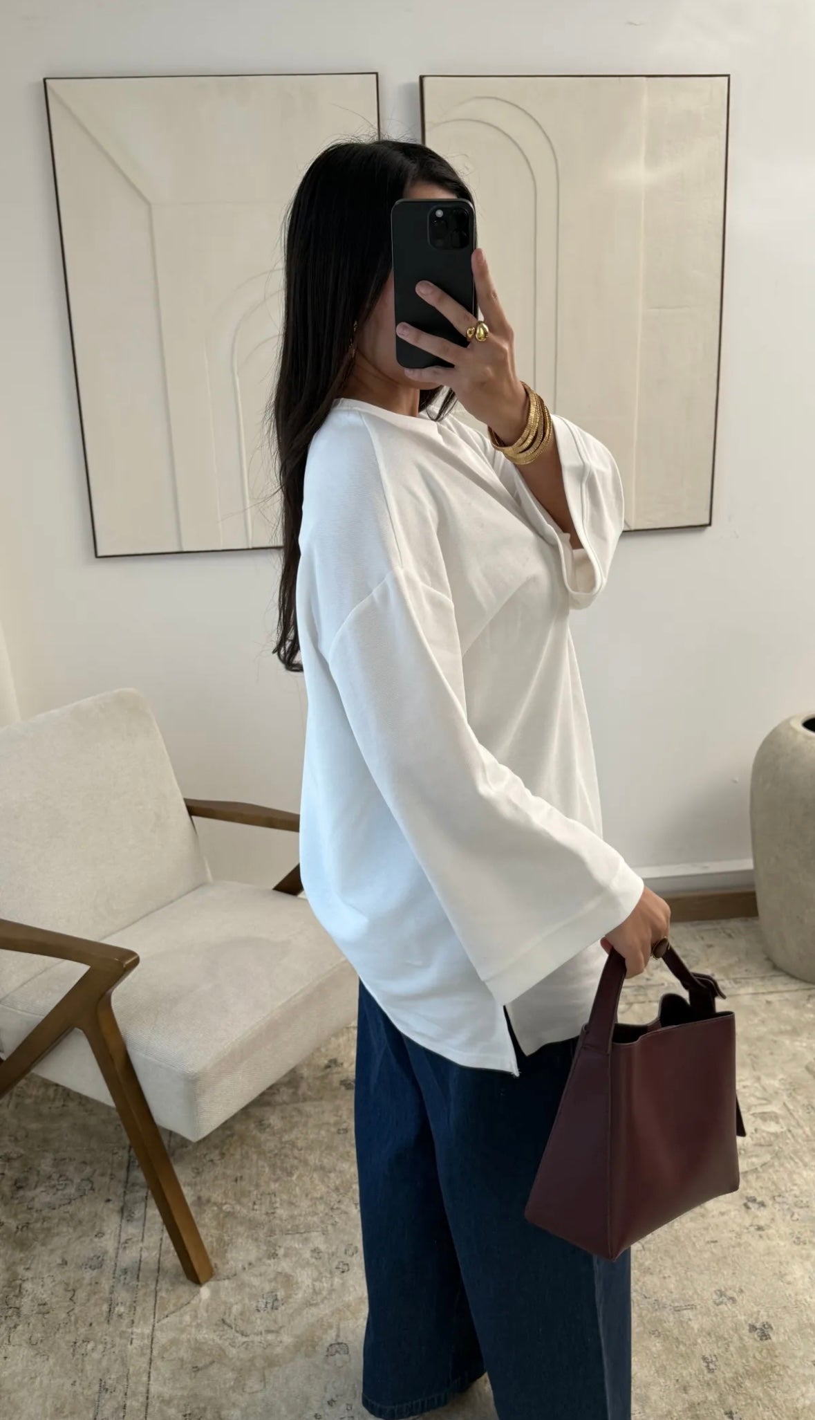 T-shirt longue manche blanc