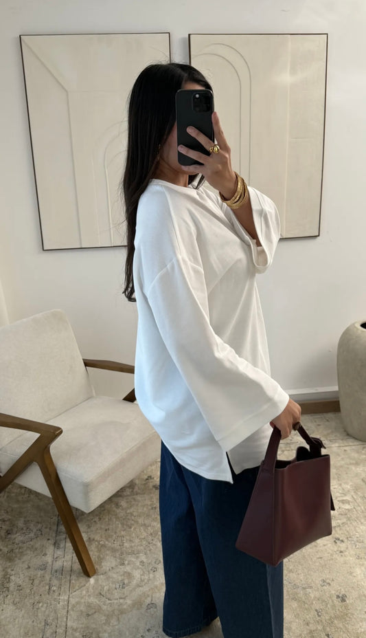 T-shirt longue manche blanc