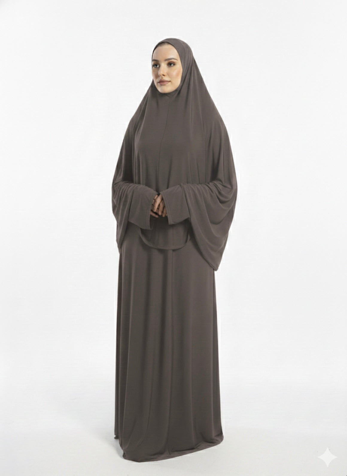 SET KHIMAR + DRESS GRIS FONCÉ