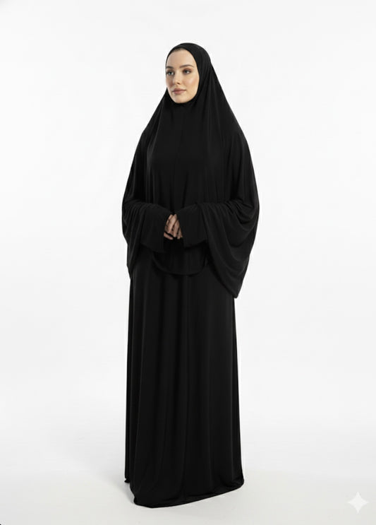 SET KHIMAR + DRESS NOIR