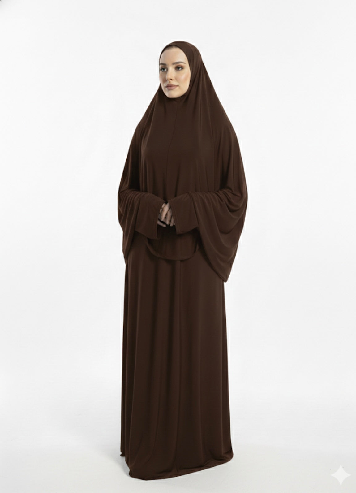 SET KHIMAR+DRESS MARRON