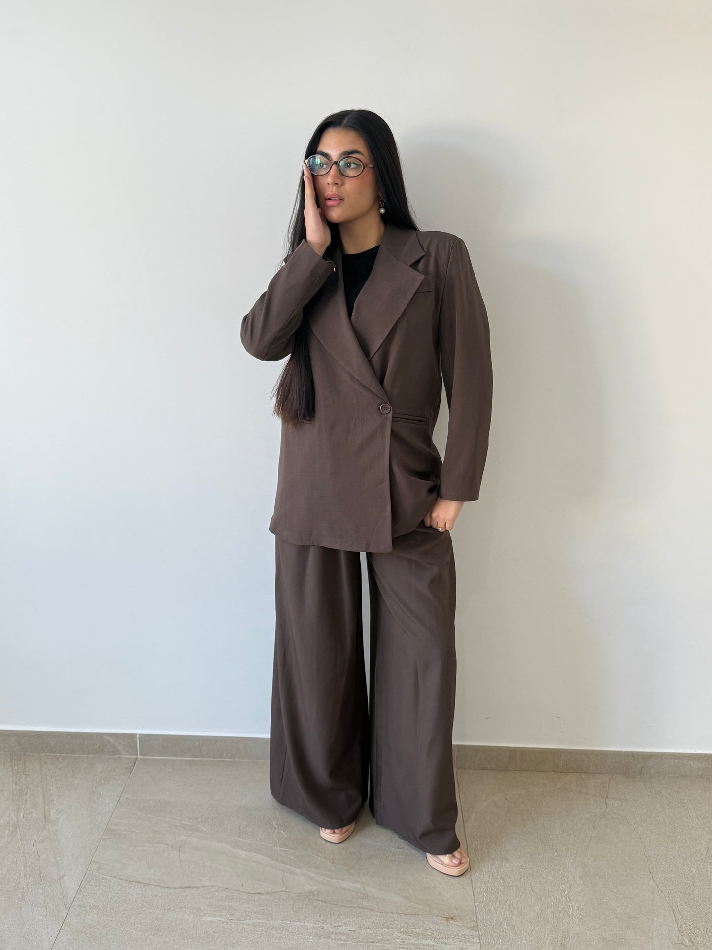 Ensemble tailleur brun