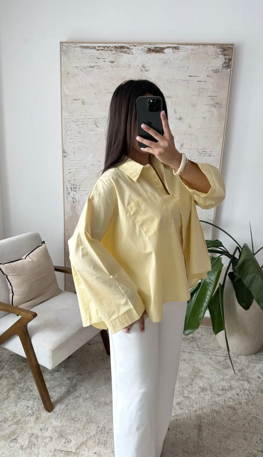 Chemise oversize jaune